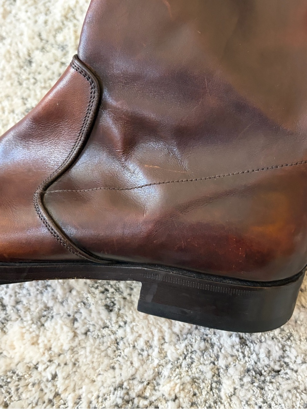 Vintage Prada Brown Leather Zip-Front Boots Men’s Size 9 EUC Made in Italy - Picture 11 of 13